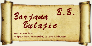 Borjana Bulajić vizit kartica